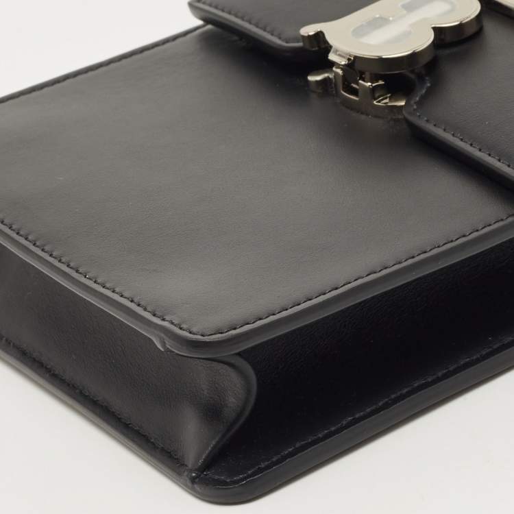 Pre Owned Burberry Black Leather Robin Crossbody Bag