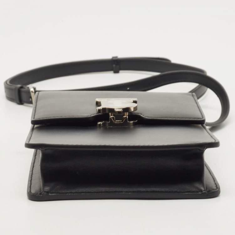 Pre Owned Burberry Black Leather Robin Crossbody Bag