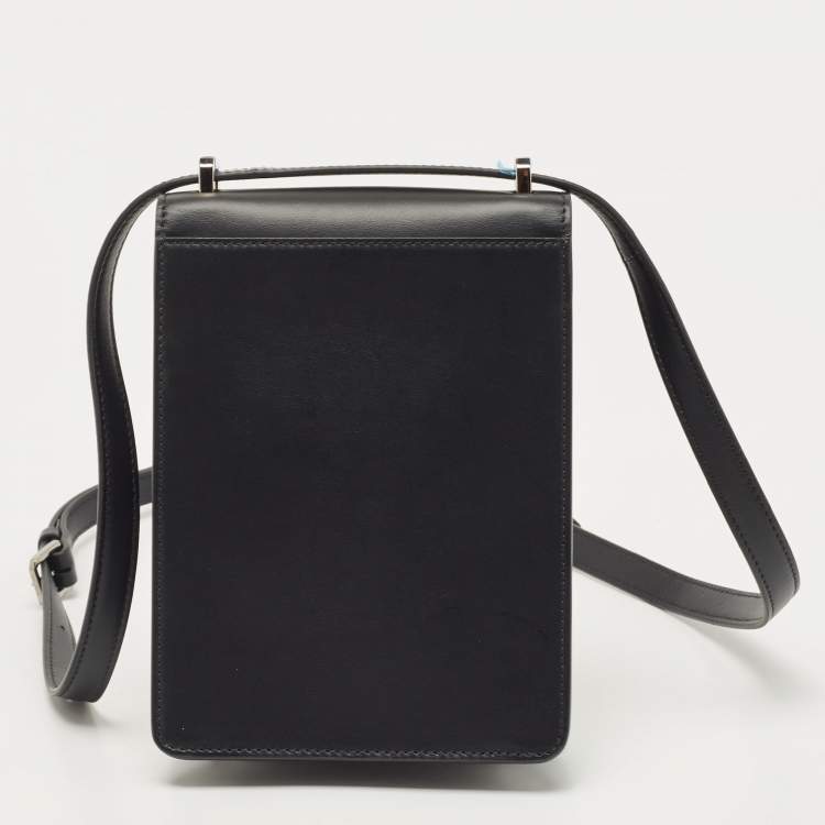 Pre Owned Burberry Black Leather Robin Crossbody Bag