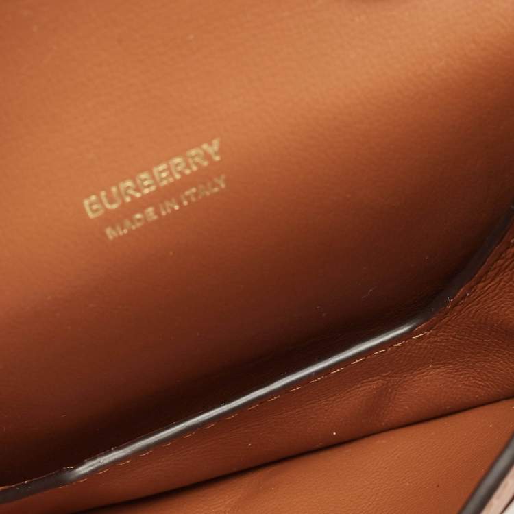 Pre Owned Burberry Brown Micro Olympia Crossbody Card Case