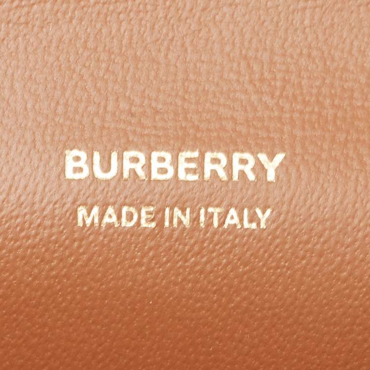 Pre Owned Burberry Brown Micro Olympia Crossbody Card Case