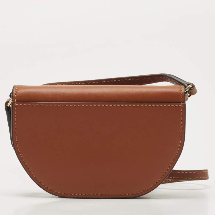 Pre Owned Burberry Brown Micro Olympia Crossbody Card Case