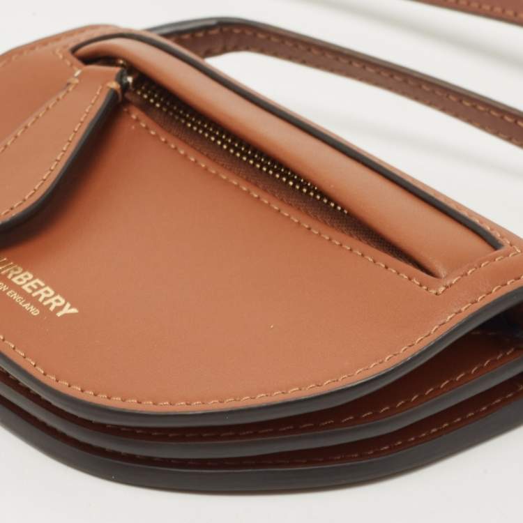 Pre Owned Burberry Brown Micro Olympia Crossbody Card Case