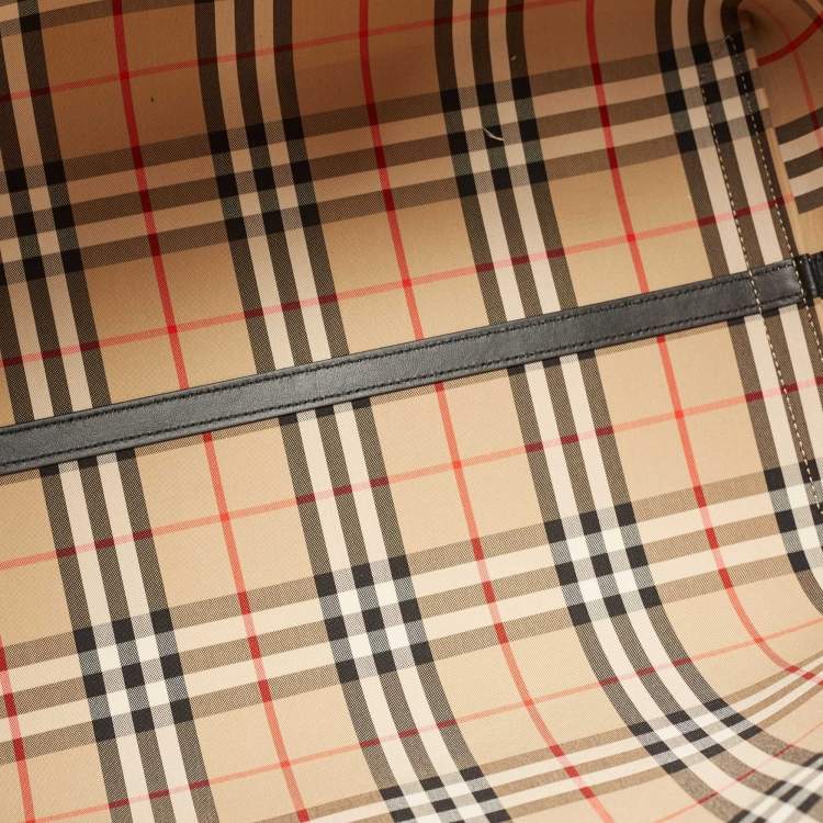 Pre Owned Burberry Beige Fabric Large London Tote