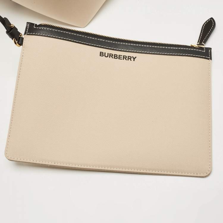 Pre Owned Burberry Beige Fabric Large London Tote