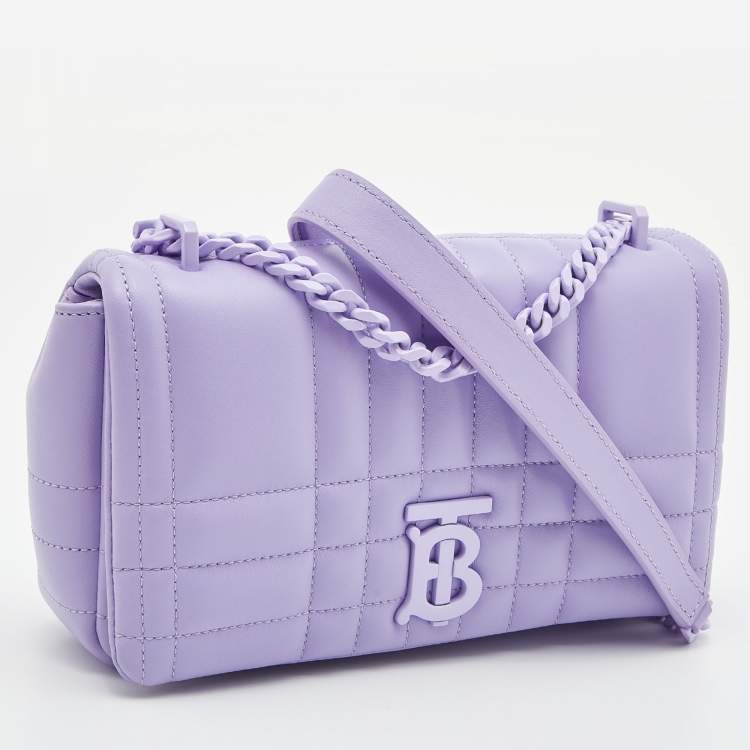 Pre Owned Burberry Lavender Quilted Leather Small Lola Shoulder Bag
