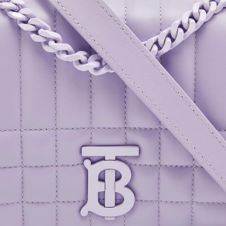 Pre Owned Burberry Lavender Quilted Leather Small Lola Shoulder Bag