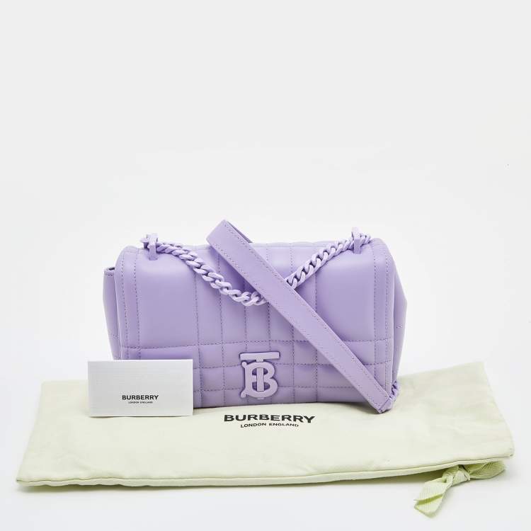 Pre Owned Burberry Lavender Quilted Leather Small Lola Shoulder Bag