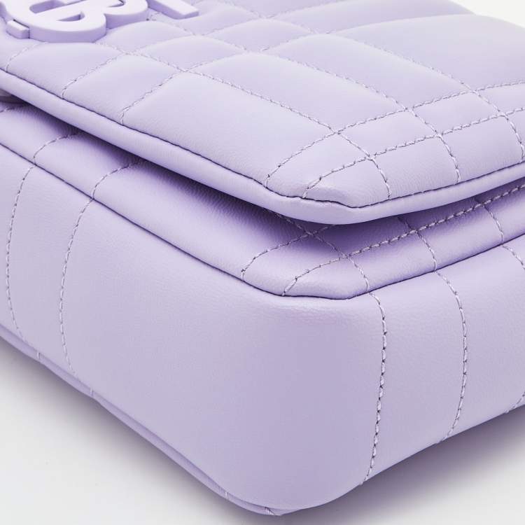 Pre Owned Burberry Lavender Quilted Leather Small Lola Shoulder Bag