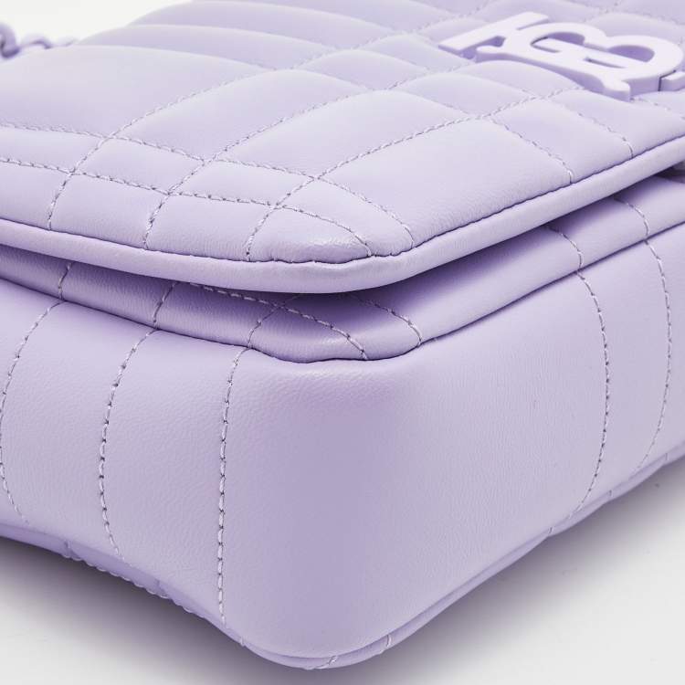 Pre Owned Burberry Lavender Quilted Leather Small Lola Shoulder Bag