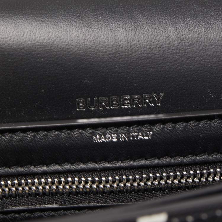 Pre Owned Burberry Black Camouflage Print Leather Medium Olympia Shoulder Bag   