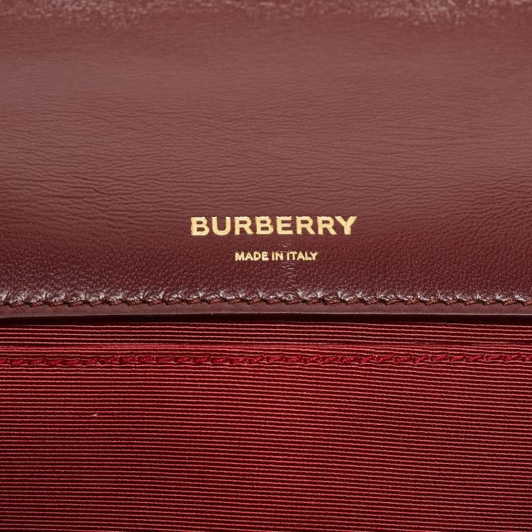 Pre Owned Burberry Maroon Quilted Leather Small Lola Chain Shoulder Bag