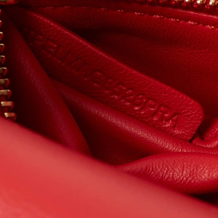 Pre Owned Burberry Maroon Leather Small Olympia Shoulder Bag