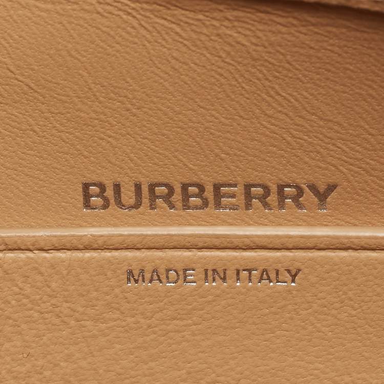 Pre Owned Burberry Gold Leather Mini Olympia Zip Chain Bag