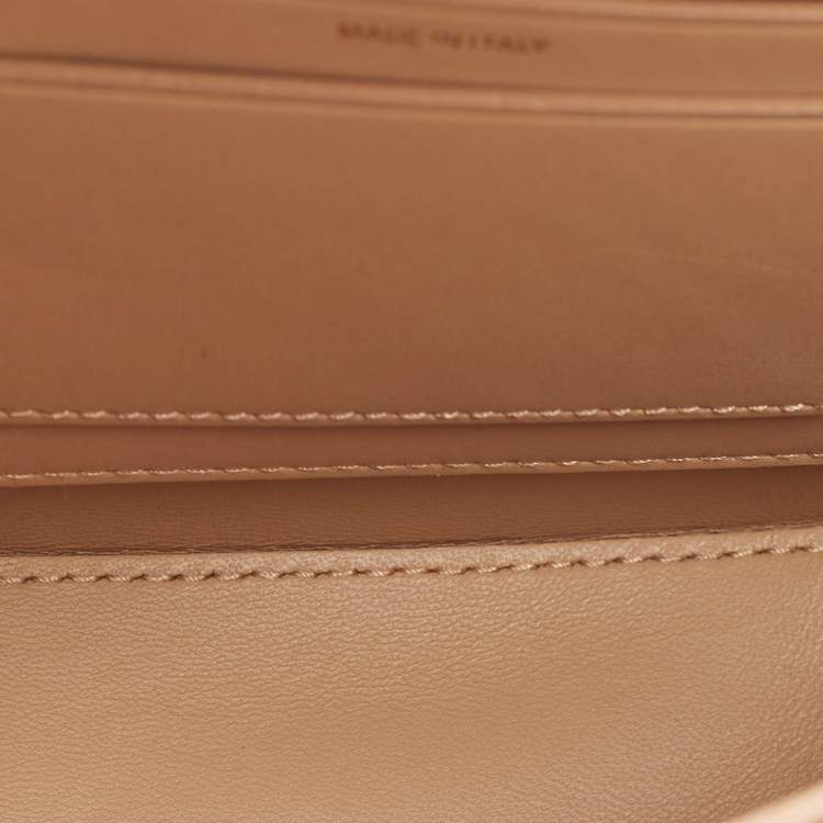 Pre Owned Burberry Beige Leather Small Studded Olympia Shoulder Bag