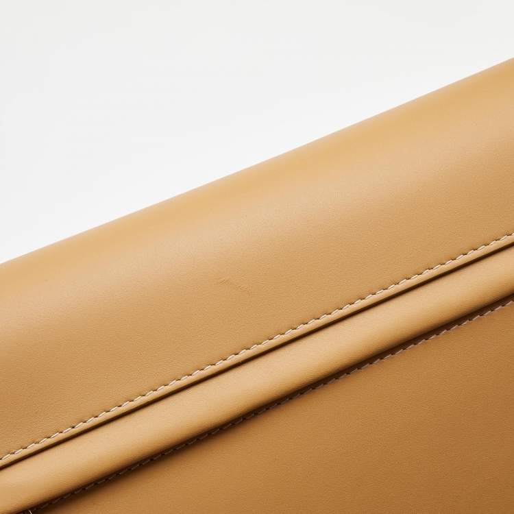 Pre Owned Burberry Warm Sand Leather Medium Olympia Shoulder Bag