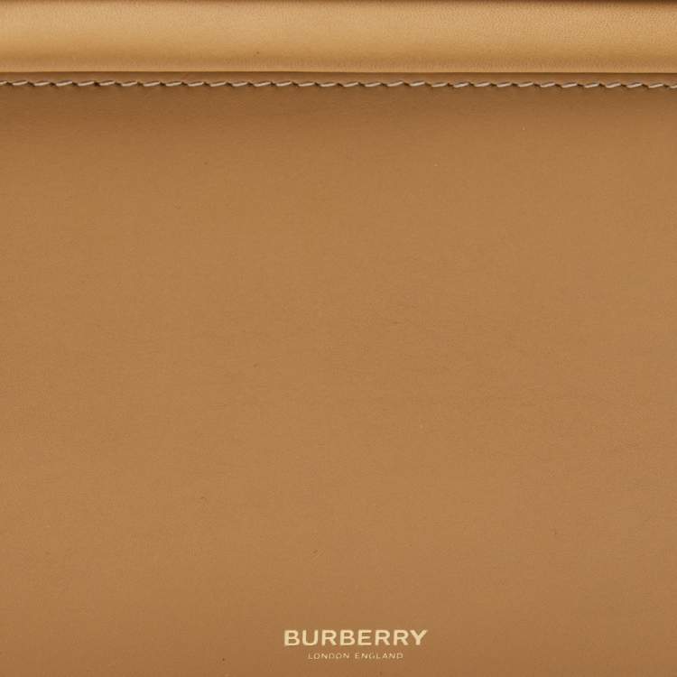 Pre Owned Burberry Warm Sand Leather Medium Olympia Shoulder Bag