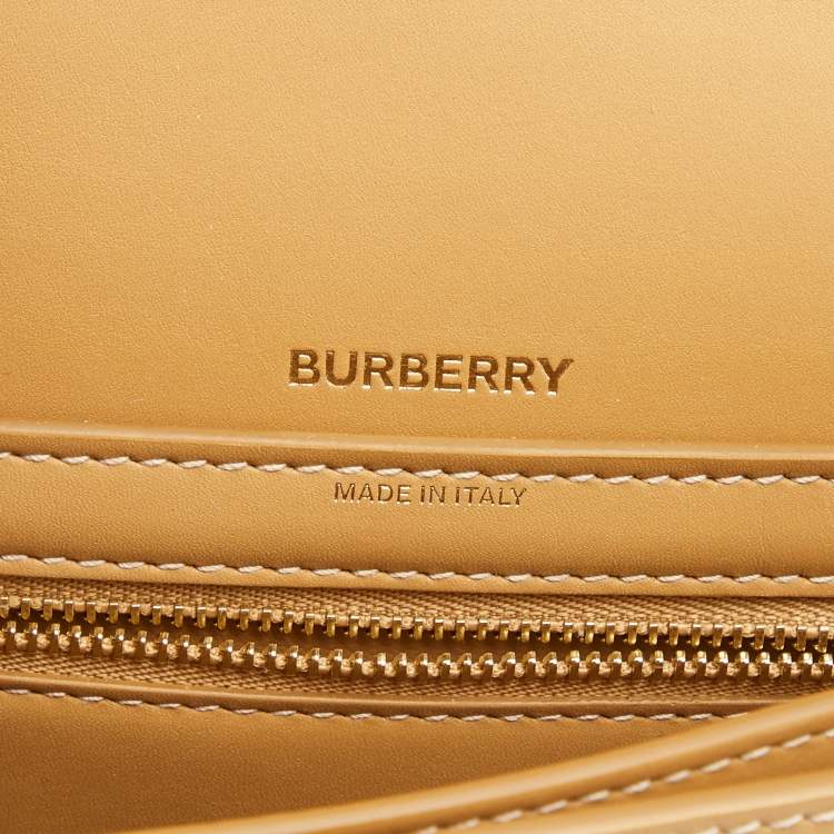 Pre Owned Burberry Warm Sand Leather Medium Olympia Shoulder Bag