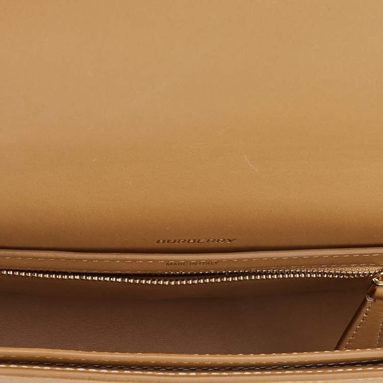 Pre Owned Burberry Warm Sand Leather Medium Olympia Shoulder Bag