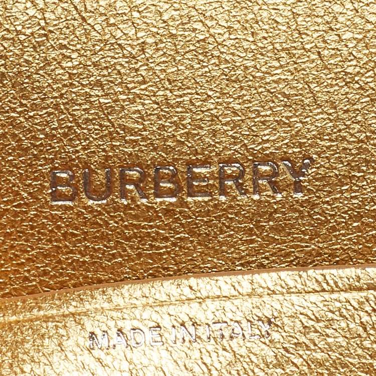 Pre Owned Burberry Gold Leather Small Olympia Shoulder Bag