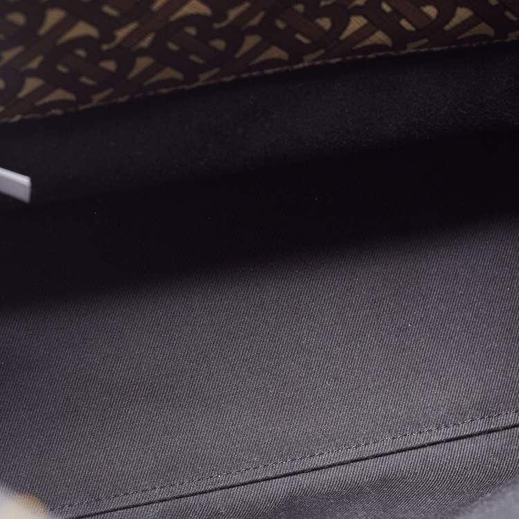 Pre Owned Burberry Brown/Black Monogram Coated Canvas And Leather Studded Book Tote 