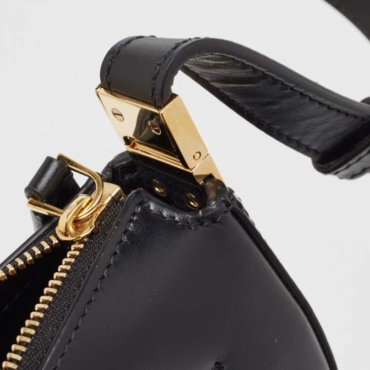 Pre Owned Burberry Black Leather Mini Olympia Leather Shoulder Bag