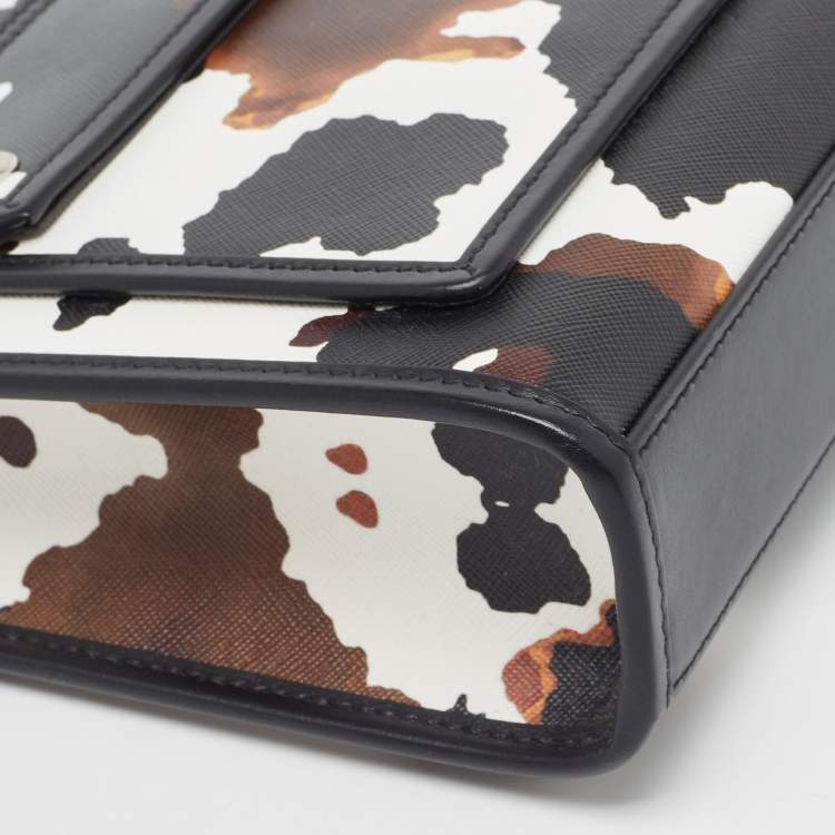 Pre Owned Burberry Black Camouflage Print Leather Mini Pocket Bag
