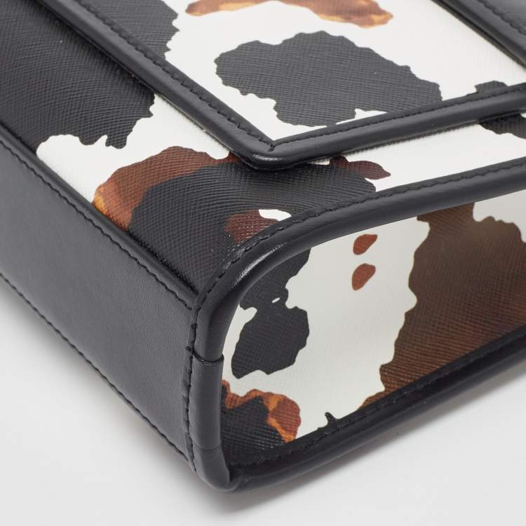 Pre Owned Burberry Black Camouflage Print Leather Mini Pocket Bag