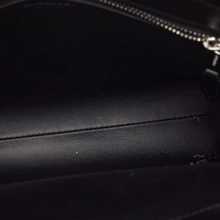 Pre Owned Burberry Black Camouflage Print Leather Mini Pocket Bag