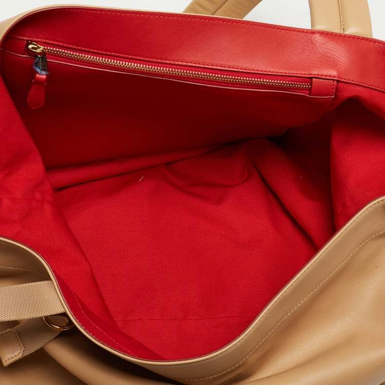 Pre Owned Burberry Nude Beige Leather Large Astra Tote