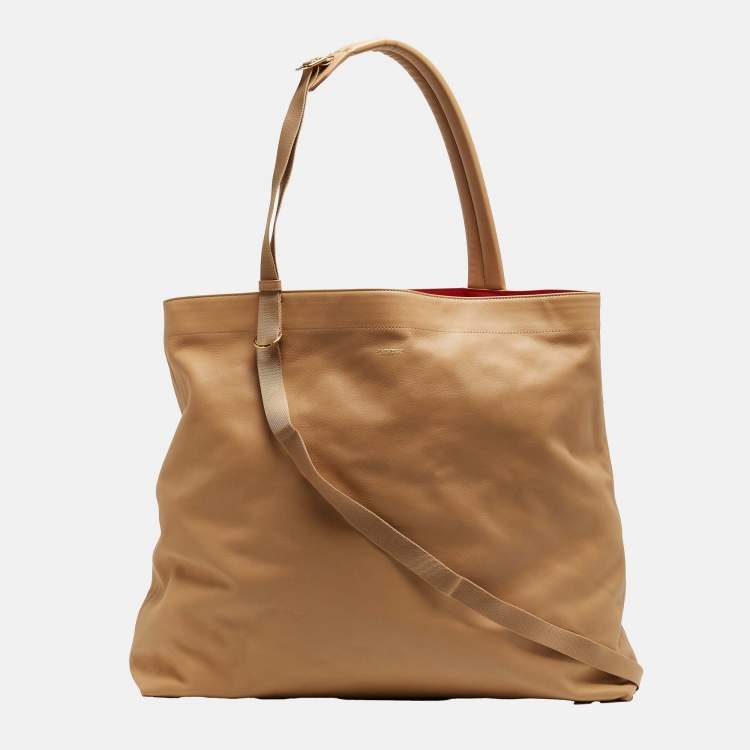 Pre Owned Burberry Nude Beige Leather Large Astra Tote