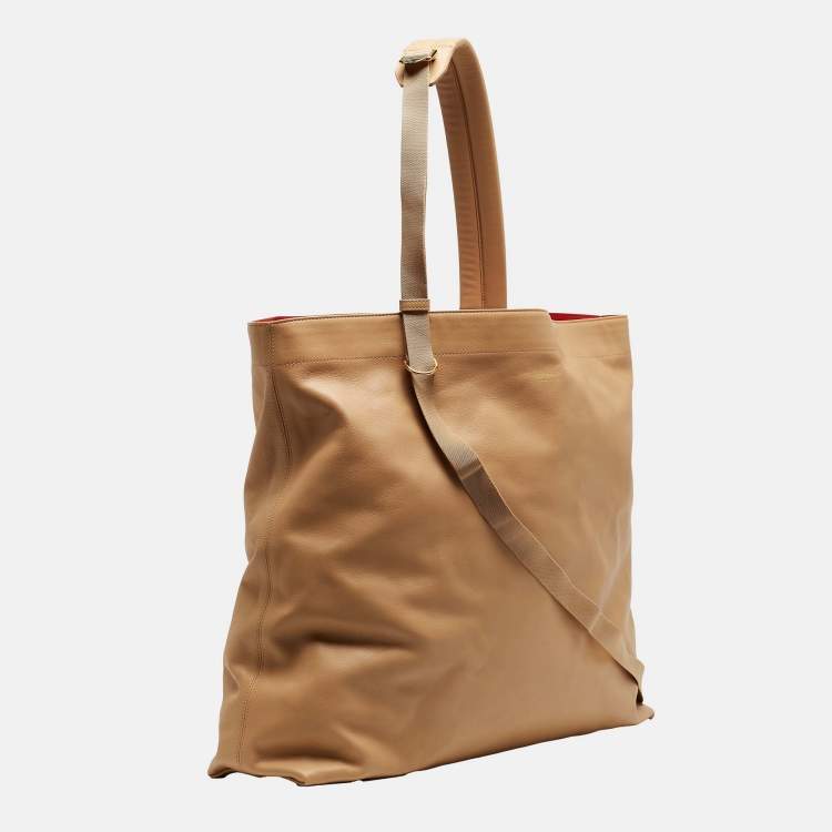 Pre Owned Burberry Nude Beige Leather Large Astra Tote