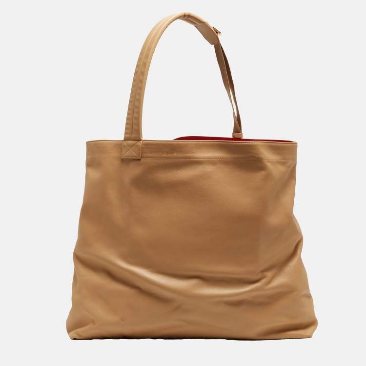 Pre Owned Burberry Nude Beige Leather Large Astra Tote