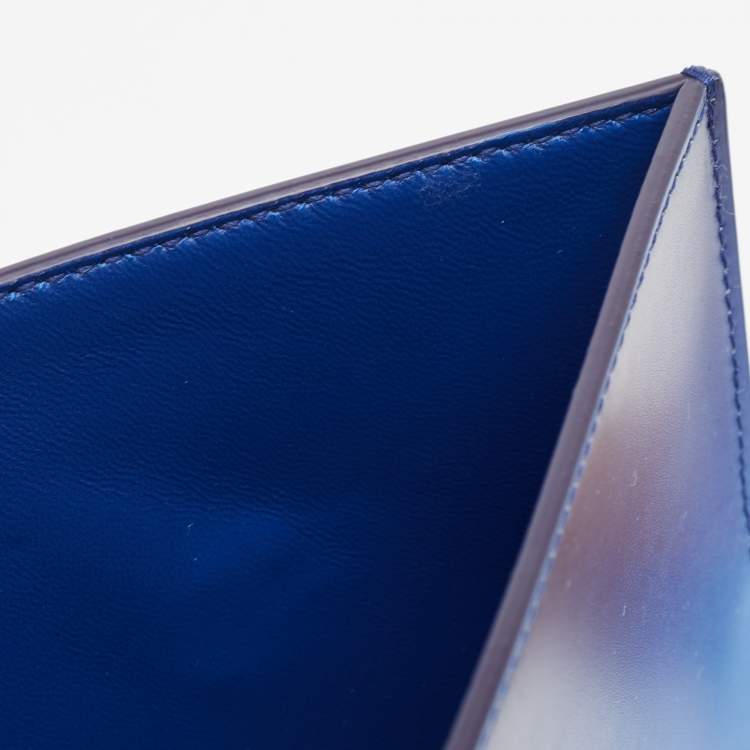 Pre Owned Burberry Ombre Blue Leather Olympia Crystals Clutch