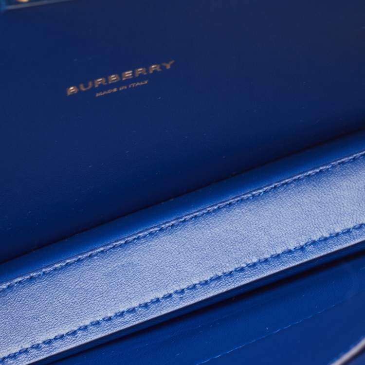 Pre Owned Burberry Ombre Blue Leather Olympia Crystals Clutch
