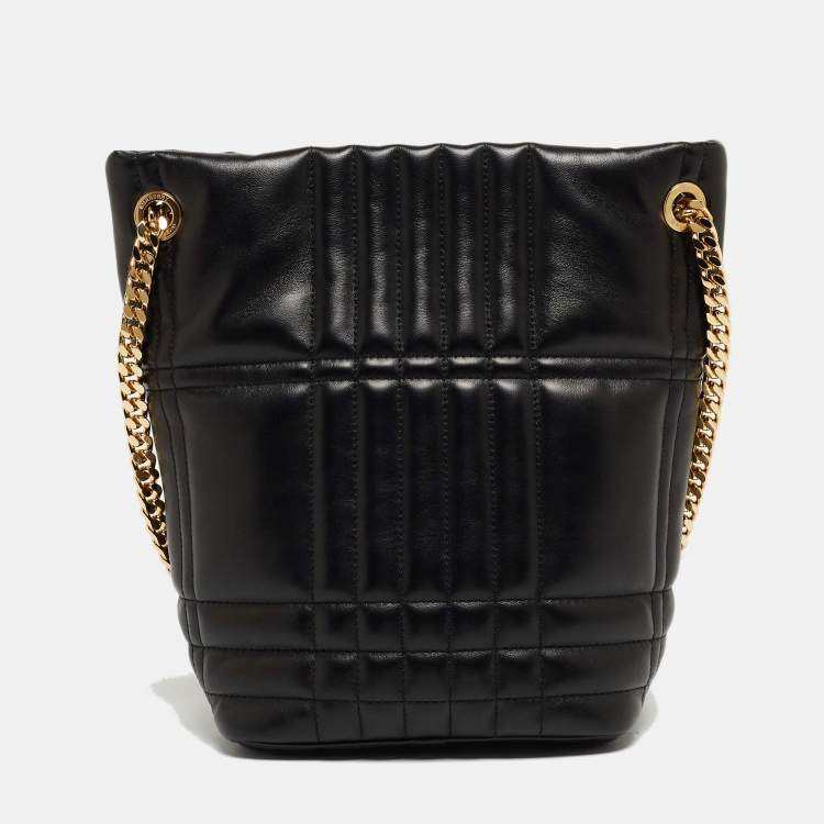 Pre Owned Burberry Black Leather Small Lola Bucket Bag