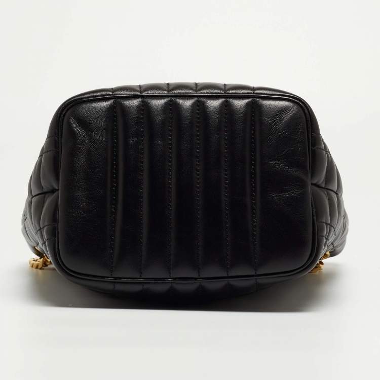 Pre Owned Burberry Black Leather Small Lola Bucket Bag