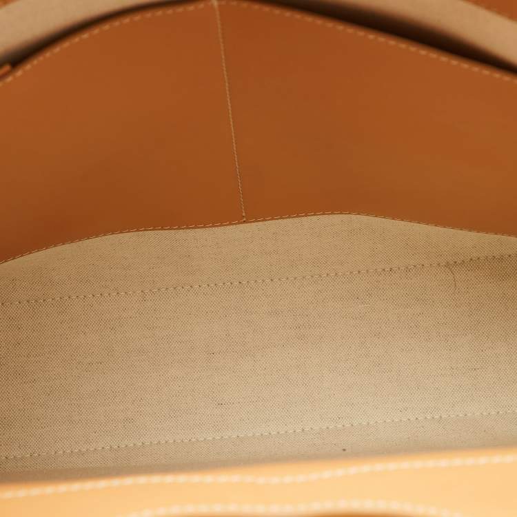 Pre Owned Burberry Beige Canvas and Leather Medium Pocket Bag