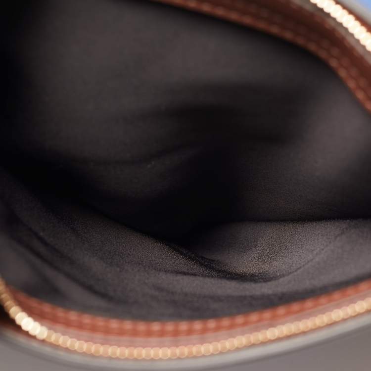 Pre Owned Burberry Multicolor Leather and Velvet Olympia Scarf Oversized Clutch