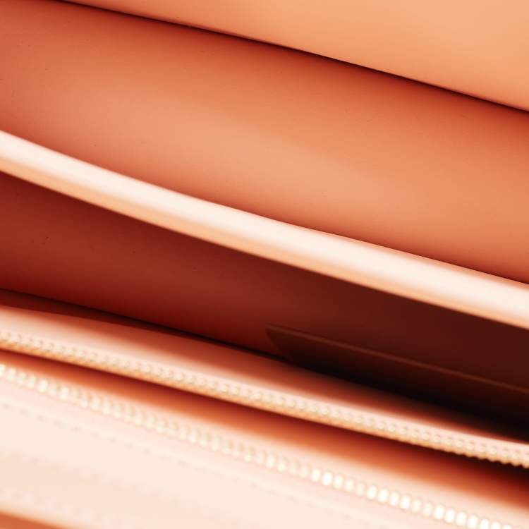 Pre Owned Burberry Peach PInk Leather Small TB Shoulder Bag