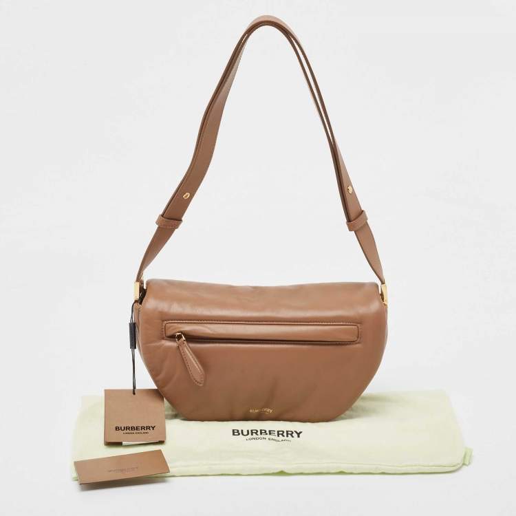 Pre Owned Burberry Brown Leather Small Olympia Shoulder Bag
