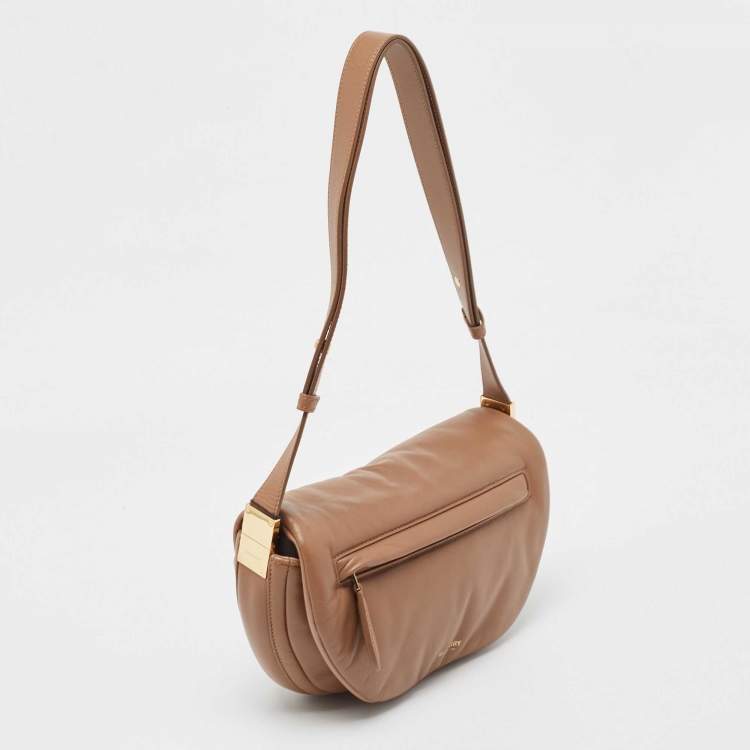 Pre Owned Burberry Brown Leather Small Olympia Shoulder Bag