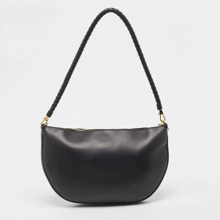 Pre Owned Burberry Black Leather Large Olympia Shoulder Bag