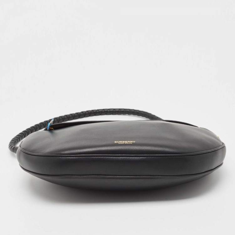 Pre Owned Burberry Black Leather Large Olympia Shoulder Bag