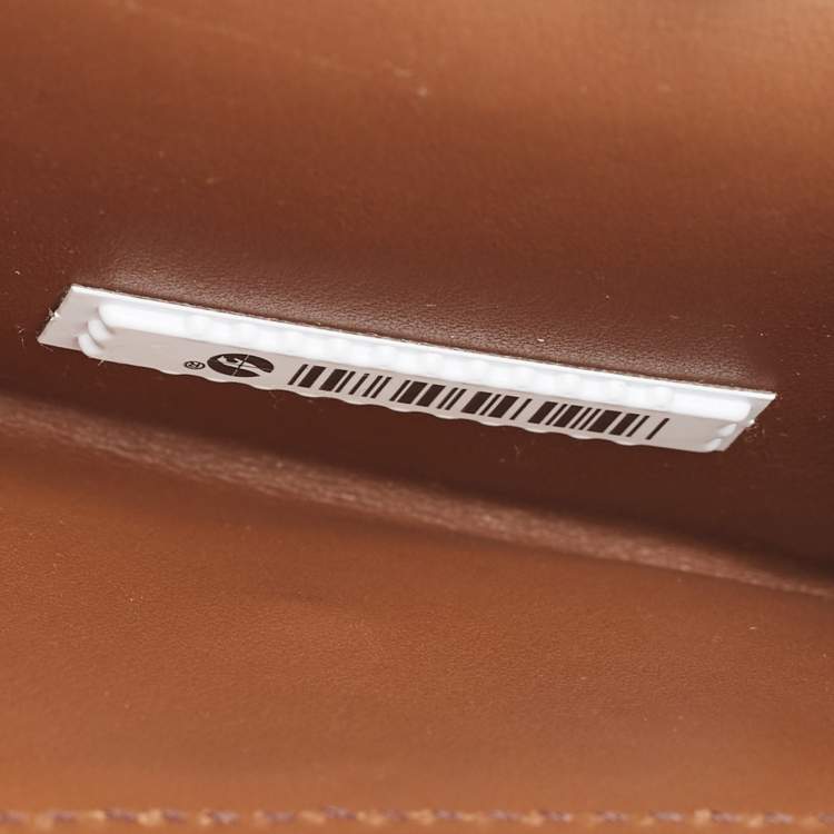 Pre Owned Burberry Brown/Beige House Check Fabric and Leather Luna Compact Wallet