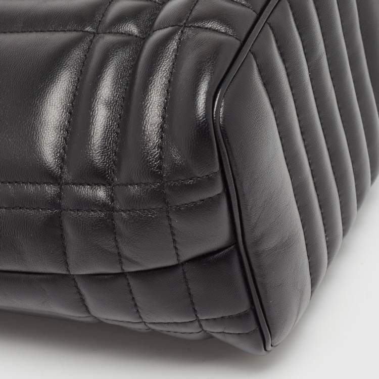 Pre Owned Burberry Black Embossed Quilt Leather Small Lola Bucket Bag