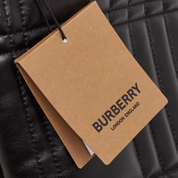 Pre Owned Burberry Black Embossed Quilt Leather Small Lola Bucket Bag