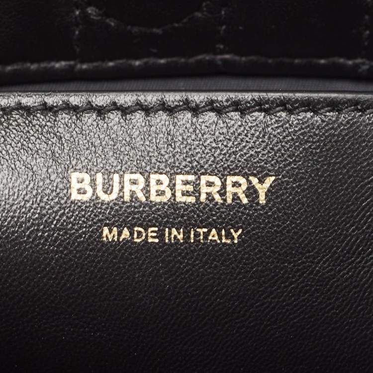 Pre Owned Burberry Black Embossed Quilt Leather Small Lola Bucket Bag