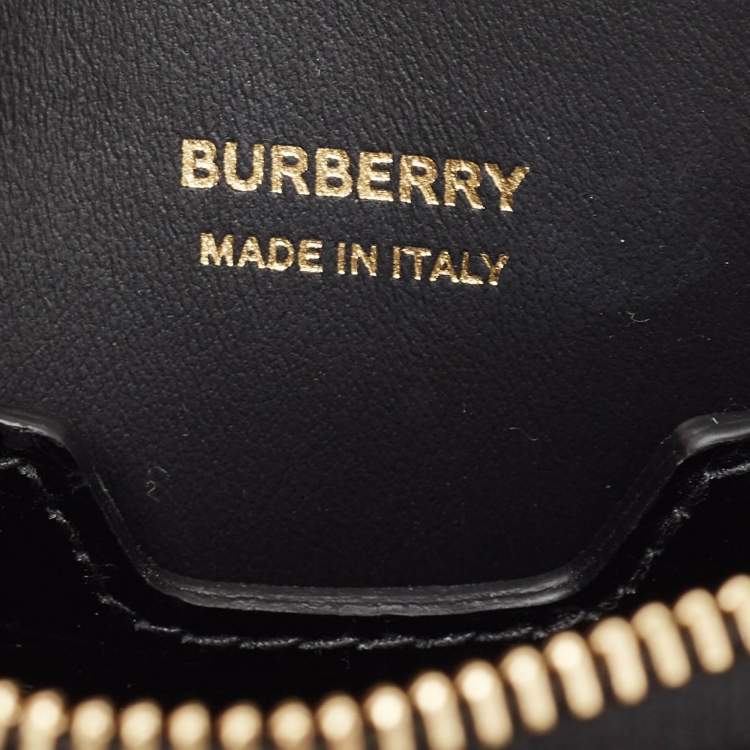Pre Owned Burberry Black Croc Embossed Leather Shoulder Bag