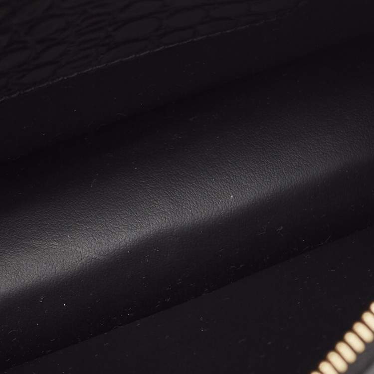 Pre Owned Burberry Black Croc Embossed Leather Shoulder Bag